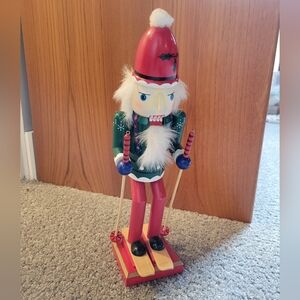 Skiing Wooden Nordic Nutcracker 16"